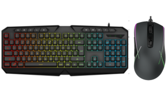 Комплект клавиатура и мышь игровые USB с RGB-подсветкой проводные для ПК ноутбука компьютера мембранная 115 клавиш мультимедийные функции оптическая мышь до 3200 dpi для работы учебы и игр черный UKC 9541 Plug and Play 2 в 1 эргономичный набор - изображение 5