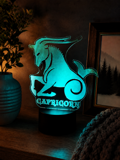 Акриловый LED светильник Козерог (Capricorn)/bluetooth/настольный ночник с 3D эффектом - изображение 8