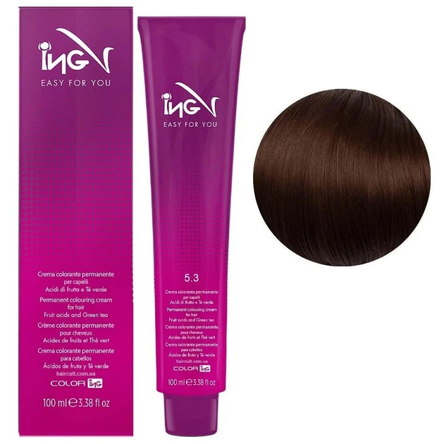 Крем-фарба професійна ING для волосся Colouring Cream 5/3 Світло-каштановий золотистий 100 мл - Фото 1 Крем-фарба професійна ING для волосся Colouring Cream 5/3 Світло-каштановий золотистий 100 мл - изображение 1