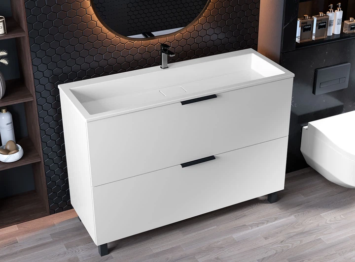 Тумба лакированная, Luxor Sena 120, с умывальником Imperio Low 120 - изображение 5