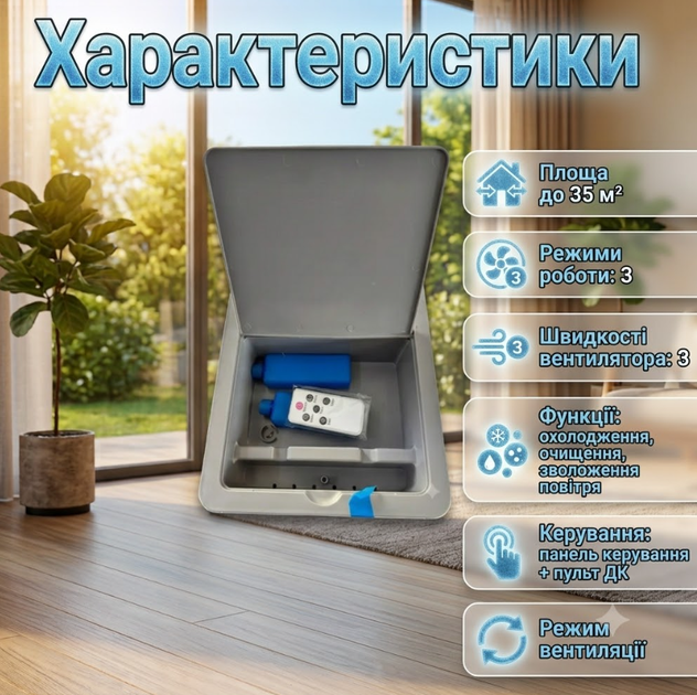 Бытовой кондиционер Alfarid до 35 м² + пульт ДУ 85 Вт Аккумуляторы холода 4шт - изображение 3