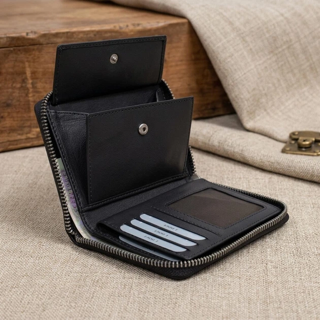 Женский кошелек Tony Perotti из натуральной кожи Nappa с монетницей на кнопке, темно-коричневый, вертикальный для карт 72088 - изображение 2