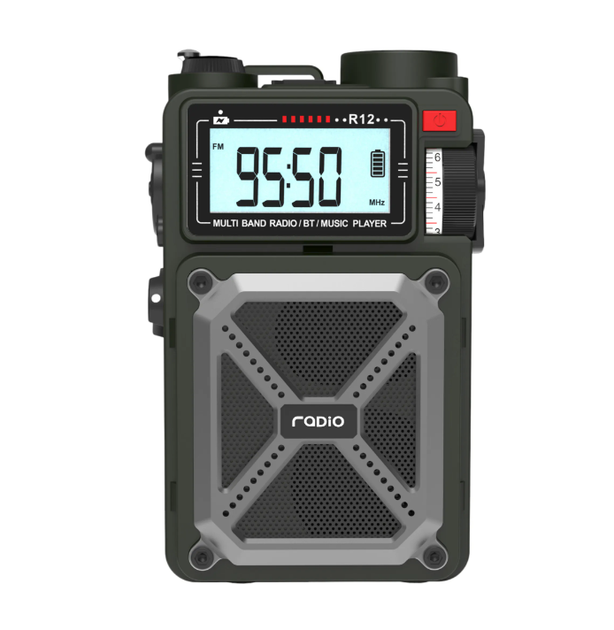Аварійне Портативне Радіо JB Tacticals зі Світлодіодним Ліхтариком AM/FM/WB Радіоприймач з Функцією Power Bank на 4000 мАг Зарядкою від USB Динамо-Машина та Сонячною Панеллю R12 - зображення 5