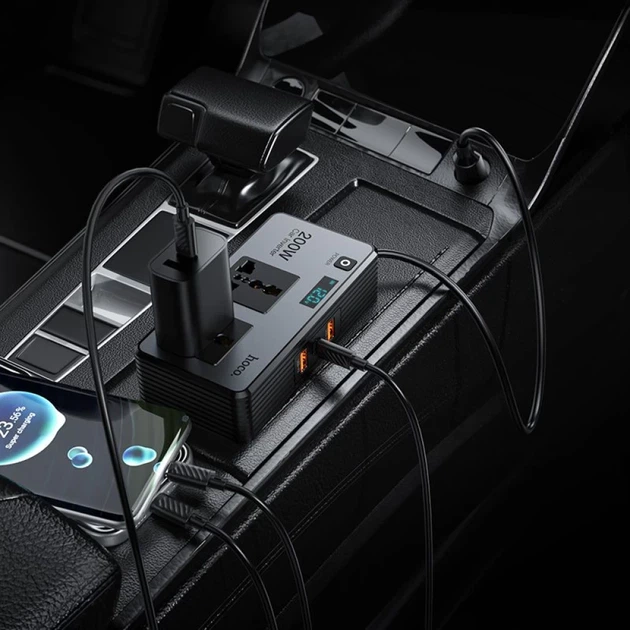 Разветвитель Hoco Z66 для автомобильного прикуривателя 2 порта PD 66W Black (6942007675673) - изображение 7