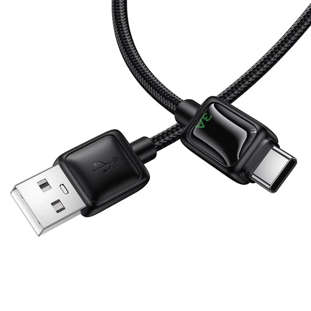 Кабель Hoco U146 USB A to USB C 3A 1.2 m з LCD Black (6942007671385) - зображення 5