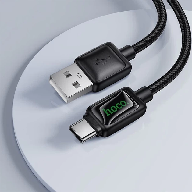 Кабель Hoco U146 USB A to USB C 3A 1.2 m з LCD Black (6942007671385) - зображення 8