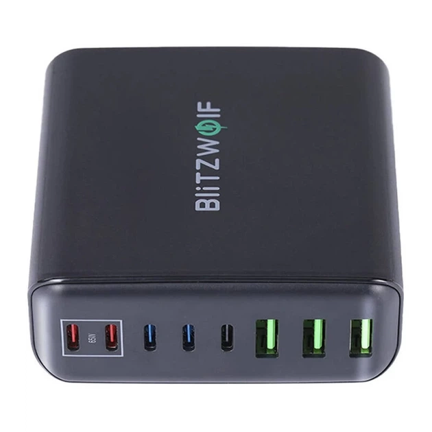 Сетевое зарядное устройство BlitzWolf BW-S26 250W Black (5906168437526) - Фото 2 Сетевое зарядное устройство BlitzWolf BW-S26 250W Black (5906168437526) - изображение 2