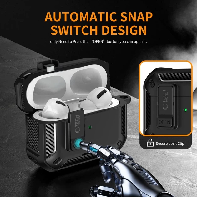 Чехол Tech-Protect Carbonox для AirPods Pro 3 Black with MagSafe (5906302333172) - изображение 4