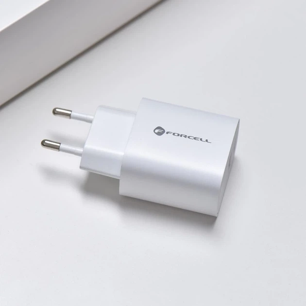 Зарядное устройство Forcell F-Energy USB C + USB A QC4.0 PD 3A 30W White (5903396198052) - Фото 9 Зарядное устройство Forcell F-Energy USB C + USB A QC4.0 PD 3A 30W White (5903396198052) - изображение 9