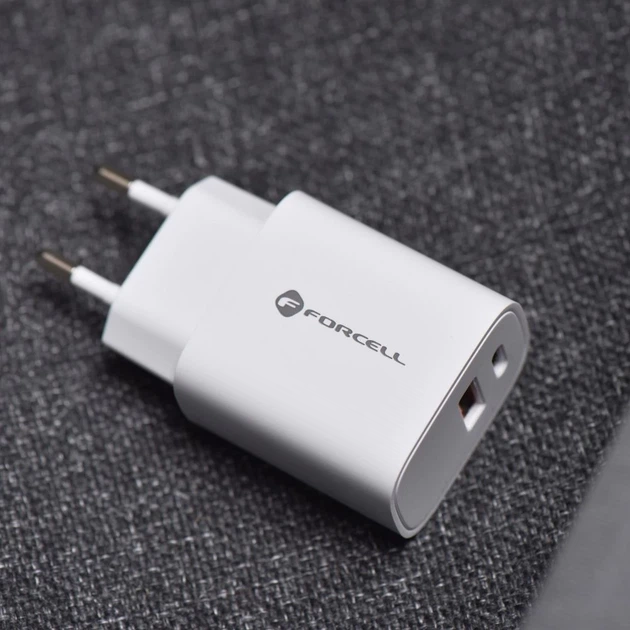 Зарядное устройство Forcell F-Energy USB C + USB A QC4.0 PD 3A 30W White (5903396198052) - Фото 12 Зарядное устройство Forcell F-Energy USB C + USB A QC4.0 PD 3A 30W White (5903396198052) - изображение 12