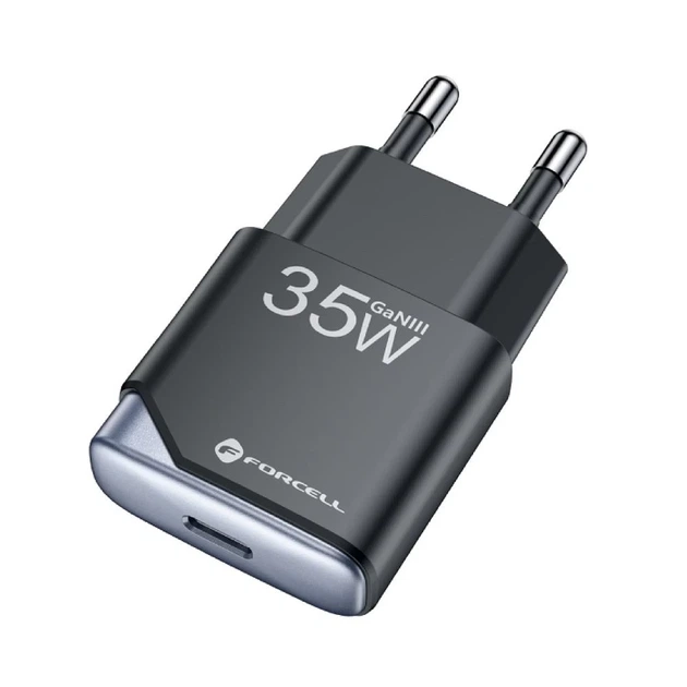 Зарядное устройство Forcell F-Energy Ultra Slim GaN III USB C PD QC4.0 3A 35W Black (5903396397813) - изображение 2
