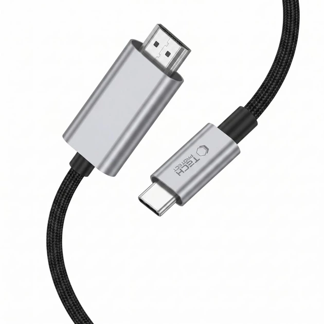 Кабель Tech-Protect Ultraboost USB-C to HDMI 2.1 8K 60Hz 200cm Grey (5906302323920) - Фото 2 Кабель Tech-Protect Ultraboost USB-C to HDMI 2.1 8K 60Hz 200cm Grey (5906302323920) - изображение 2