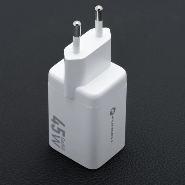 Зарядное устройство Forcell F-Energy Mini GaN III 2 x USB C PD QC4.0 45W White (5903396380129) - изображение 5