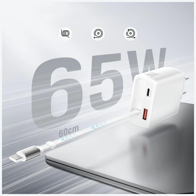 Ładowarka 4smarts PDPlug Slim 65 W GaN Jojo White (4252011914265) - obraz 6