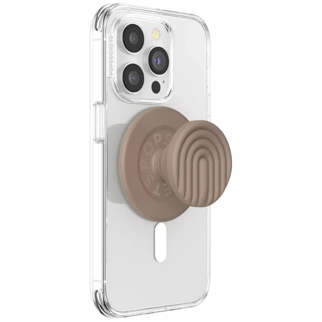 Держатель Popsockets MagSafe Round PopOut Latte Curves Beige with MagSafe (807320) - Фото 3 Держатель Popsockets MagSafe Round PopOut Latte Curves Beige with MagSafe (807320) - изображение 3