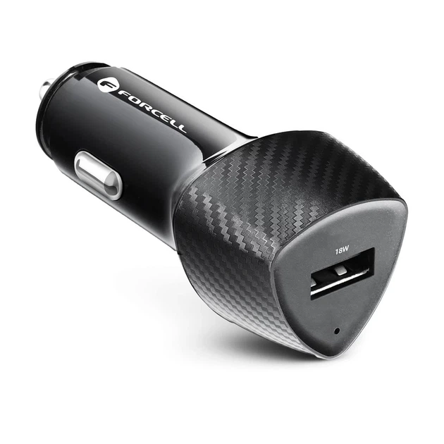 Автомобильное зарядное устройство Forcell F-Energy Carbon USB A QC3.0 3A 18W Black (5903396133800) - изображение 2