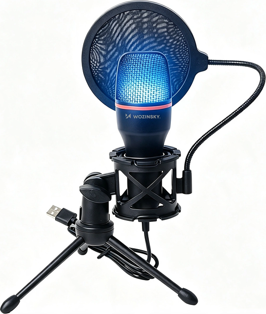 Мікрофон динамічний Wozinsky WM-W111 USB Black (5907769388255) - зображення 4