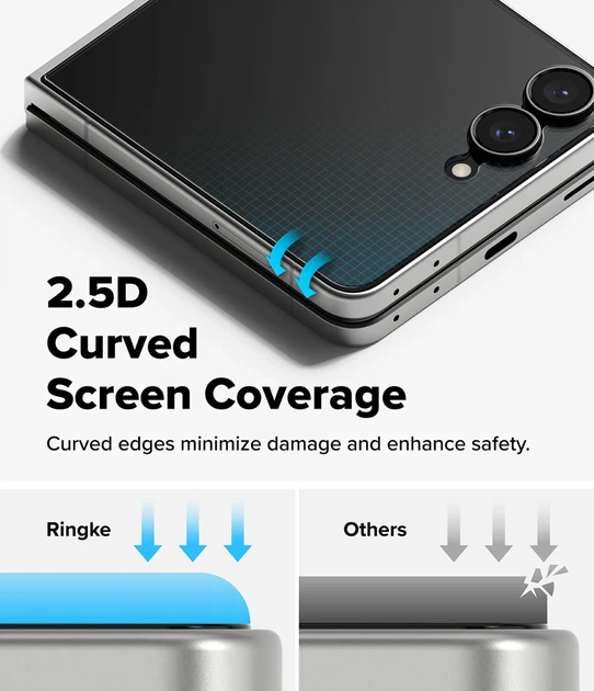 Защитное стекло Ringke Cover Display Tempered Glass Pro 2-Pack для Samsung Galaxy Flip 8 Clear (G4as1311) - Фото 9 Защитное стекло Ringke Cover Display Tempered Glass Pro 2-Pack для Samsung Galaxy Flip 8 Clear (G4as1311) - изображение 9