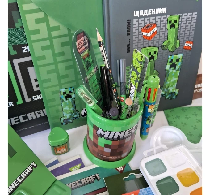 Великий набір канцтоварів Minecraft для першокласника YES 68 предметів - Фото 4 Великий набір канцтоварів Minecraft для першокласника YES 68 предметів - изображение 4