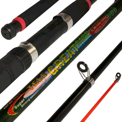 Карповое телескопическое удилище TELE GREAT CARP 100-300G 3,6 м - Фото 2 Карповое телескопическое удилище TELE GREAT CARP 100-300G 3,6 м - изображение 2