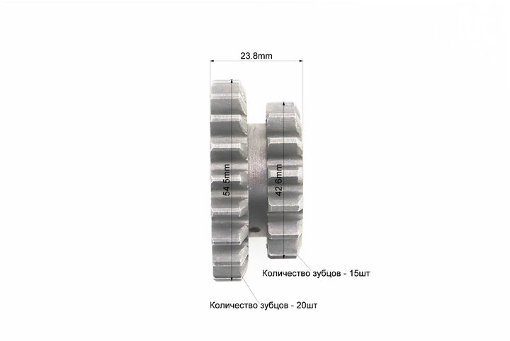 Вал Кпп задньої передачі+шестерня Z-15x20 к-кт для двигуна M178/186F - зображення 3