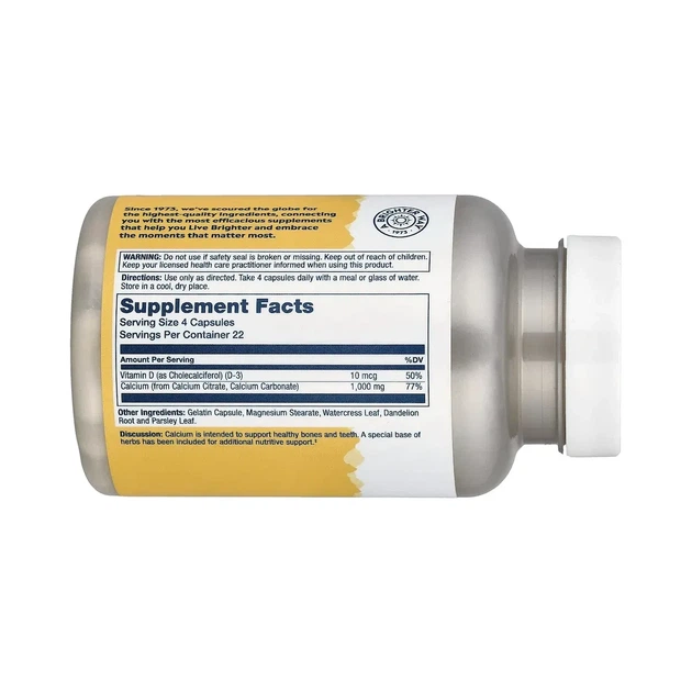 Кальций с витамином D3 в форме цитрата Calcium w/ D3 Citrate 1000 мг Solaray, 90 капсул - Фото 5 Кальций с витамином D3 в форме цитрата Calcium w/ D3 Citrate 1000 мг Solaray, 90 капсул - изображение 5