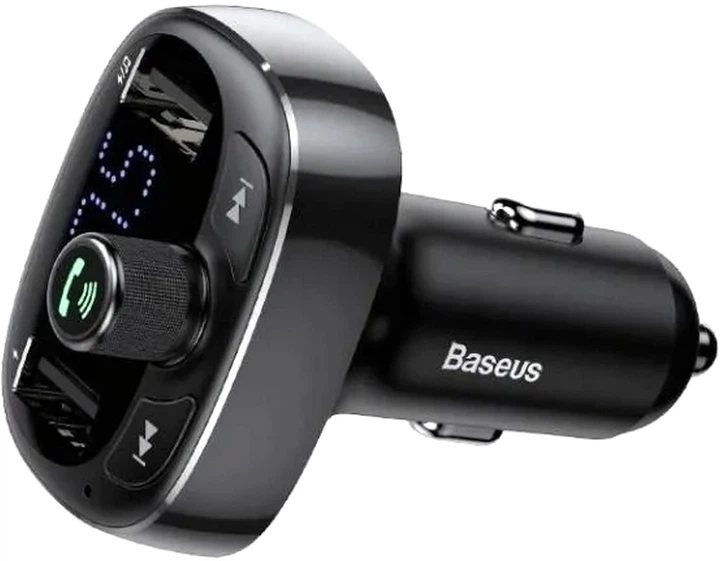 FM трансмітер Baseus автомобільний з Bluetooth 5.0 та мікрофоном для гучного зв'язку 36 Вт швидка зарядка Type-C USB для авто 12V-24V - зображення 5