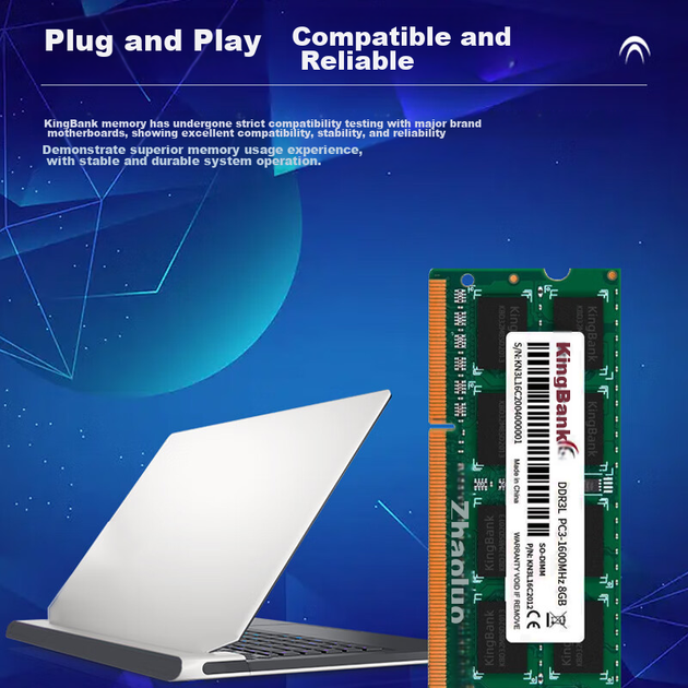 Модуль памяти KINGBANK 8 ГБ DDR3L 1600 МГц для ноутбука, низковольтный - изображение 6