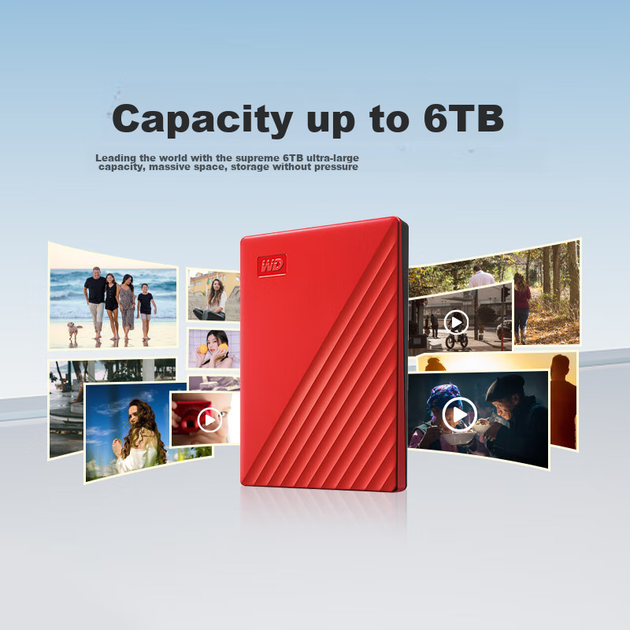 Жесткий диск Western Digital My Passport 1 ТБ USB 3.0 внешний 2.5 дюйма, красный - изображение 8