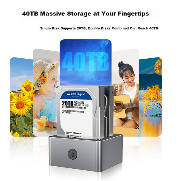 Корпус UNITEK Y-3026SL для двух дисков 2.5/3.5 дюйма USB 3.0 - изображение 5