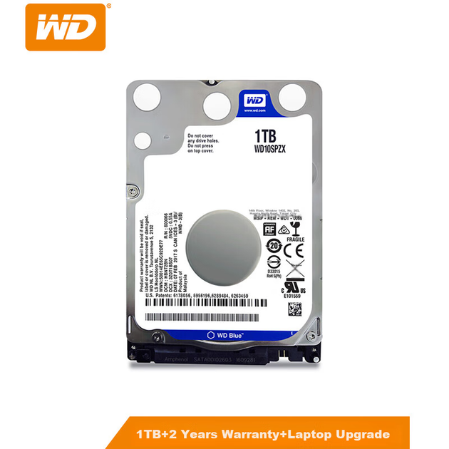 Механічний жорсткий диск Western Digital (WD) для ноутбука 1 ТБ, WD Blue, SATA 5400 об/хв, кеш-пам'ять 128 МБ, 7 мм, 2,5-дюймовий, WD10SPZX - Фото 4 Механічний жорсткий диск Western Digital (WD) для ноутбука 1 ТБ, WD Blue, SATA 5400 об/хв, кеш-пам'ять 128 МБ, 7 мм, 2,5-дюймовий, WD10SPZX - зображення 4