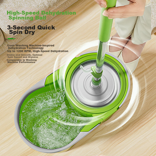 Швабра 3M Scotch-Brite с отжимом и телескопической ручкой 100-130 см, с 2 насадками T7, для уборки без контакта с руками - изображение 7