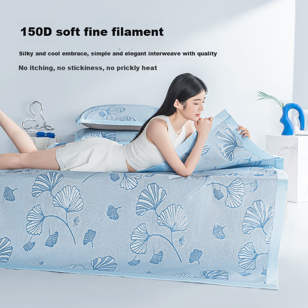 Комплект килимків JD Original Jacquard Ice Silk, 150D Fine Mesh, літній охолоджувальний килимок, м'який охолоджувальний килимок для кондиціонера, 1,5x2 м, легкий літній - изображение 4