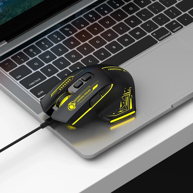Миша Wozinsky WMGK-1181W USB Black-Yellow (5907769387920) - зображення 11