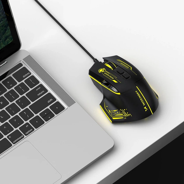 Миша Wozinsky WMGK-1181W USB Black-Yellow (5907769387920) - зображення 10