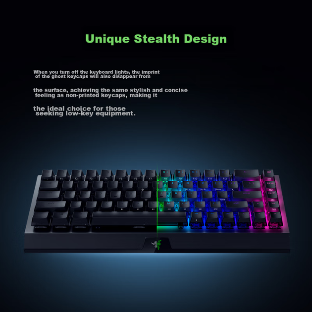 Беспроводная клавиатура Razer BlackWidow V3 Mini Spectre, механическая игровая клавиатура, 68 клавиш, беспроводная Bluetooth-клавиатура, RGB-подсветка, желтые переключатели. - изображение 7