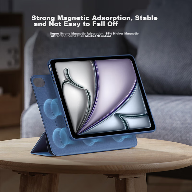 Чохол ESR для iPad Air 13 дюймів та Air 6/7/8 2025-2026, з магнітною знімною кришкою, ударостійкий, з підставкою, сірий - зображення 7