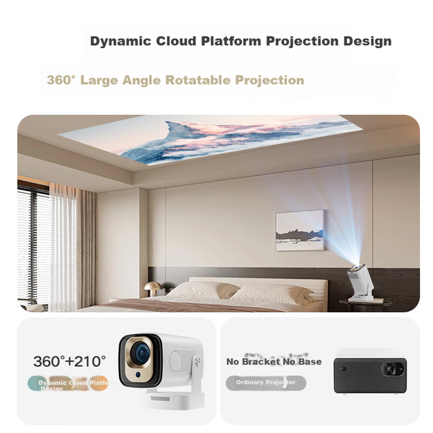 Проектор MAGCUBIC [True 1080P] HY310 белого цвета, продается компанией JD Home. Ультра HD проектор (электронная фокусировка, стереофонический объемный звук). - изображение 5