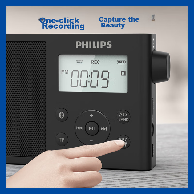Радиоприемник PHILIPS TAR3378 с Bluetooth, полный диапазон, коротковолновый, сетевой, для пожилых людей, парков и дома, черный - изображение 8