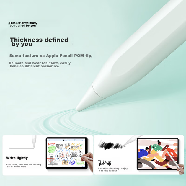 Ємнісний стилус Isky, ручка для Apple iPad, Apple Pencil другого покоління, сенсорна ручка для планшета з функцією рукописного введення, сумісна з iPad 9/10/air5/Pro/Mini, альтернативна ручка для малювання для iPencil - зображення 6