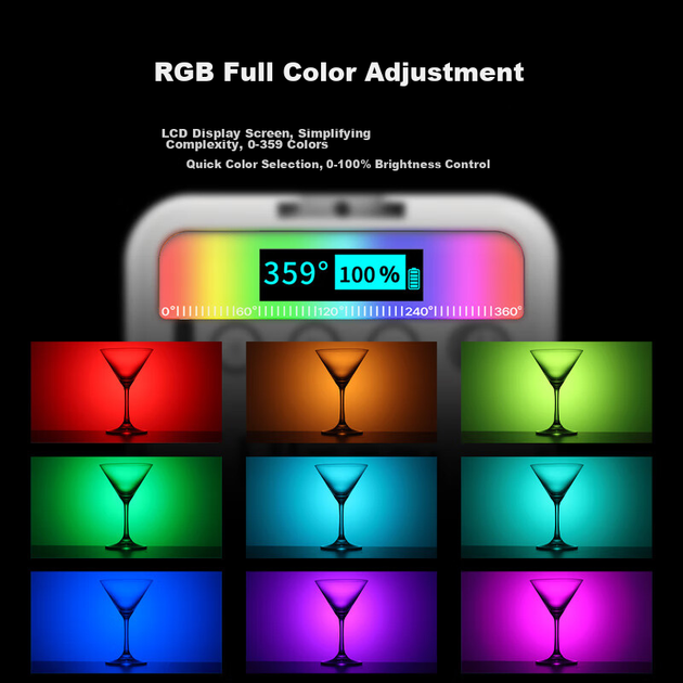 Комплект штатива Ulanzi VL49RGB (белый) с магнитным полноцветным заполняющим светом, портативный светодиодный карманный светильник с двойной температурой для фотосъемки на беззеркальных камерах, смартфонах, портретной съемки в помещении и спецэффектов. - изображение 6