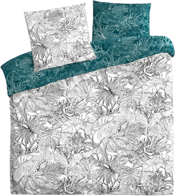 Komplet pościeli Atmosphera Jungle bawełniany Poszwa na kołdrę 260 x 240 cm + 2 poszewki na poduszki 65 x 65 cm Turkusowy (3560238333983) - Zdjęcie 1 Komplet pościeli Atmosphera Jungle bawełniany Poszwa na kołdrę 260 x 240 cm + 2 poszewki na poduszki 65 x 65 cm Turkusowy (3560238333983) - obraz 1