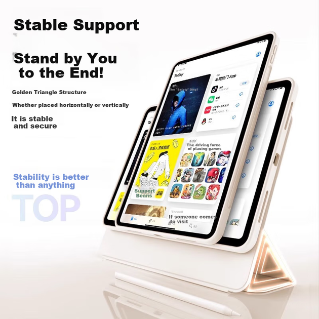 Чохол Zhiting для iPad 10 та 11 покоління на чіпі A16 2025 з поворотом на 720 градусів та магнітним тримачем стилуса, кремово-білий - Фото 5 Чохол Zhiting для iPad 10 та 11 покоління на чіпі A16 2025 з поворотом на 720 градусів та магнітним тримачем стилуса, кремово-білий - зображення 5