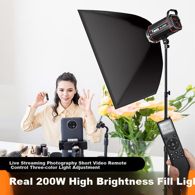 Комплект софтбокса Hakutatz XL-200W, заполняющий свет для прямых трансляций, профессиональное освещение для фотосъемки, лампа постоянного мягкого солнечного света, свет для детских портретов и видеосъемок, световой бокс для одежды. - Фото 4 Комплект софтбокса Hakutatz XL-200W, заполняющий свет для прямых трансляций, профессиональное освещение для фотосъемки, лампа постоянного мягкого солнечного света, свет для детских портретов и видеосъемок, световой бокс для одежды. - изображение 4