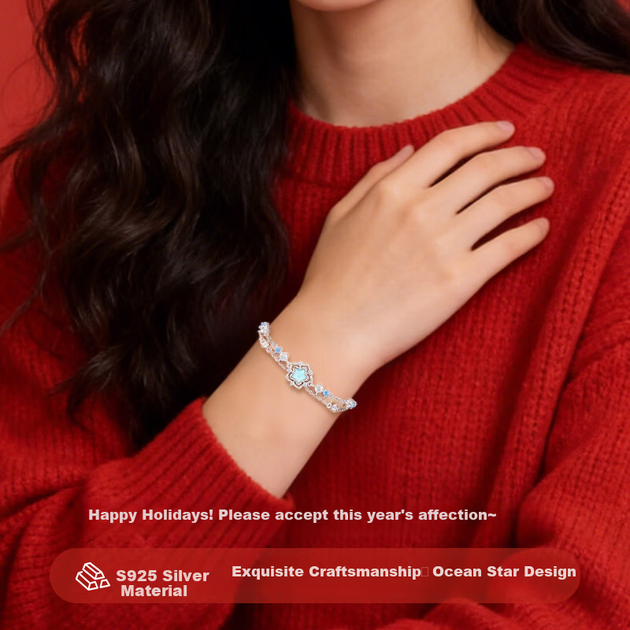 Серебряный браслет Sino Gem Ocean Heart с двойным слоем камня, роскошный подарок для женщин на годовщину свадьбы (2026), новый подарок на день рождения для девушки. - Фото 5 Серебряный браслет Sino Gem Ocean Heart с двойным слоем камня, роскошный подарок для женщин на годовщину свадьбы (2026), новый подарок на день рождения для девушки. - изображение 5