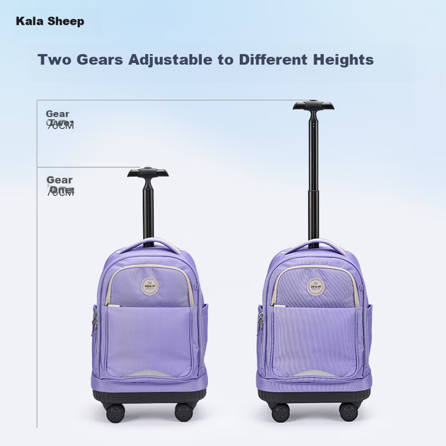 Рюкзак шкільний на колесах KALA·Y CX7206 30 л Фіолетовий - зображення 6
