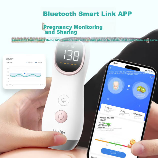 Фетальный допплер Haier 631Y с Bluetooth для домашнего использования - изображение 7