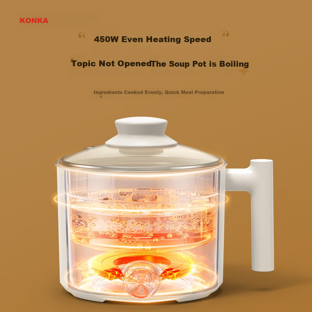 Кастрюля электрическая KONKA KDZG-WHG451 с антипригарным покрытием и пароваркой, 1.5 л - изображение 6