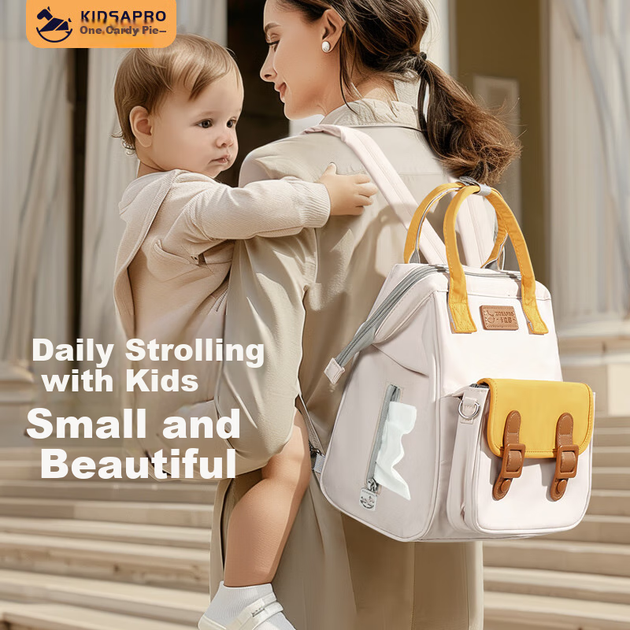 Сумка для мами KIDSAPRO Mommy Bag, легка, портативна, для коляски, через плече, для малюків та немовлят, карамельно-коричнева - Фото 5 Сумка для мами KIDSAPRO Mommy Bag, легка, портативна, для коляски, через плече, для малюків та немовлят, карамельно-коричнева - зображення 5