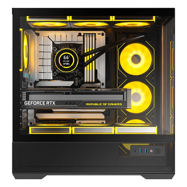 Игровой корпус AOC AICG820B "Морской вид", отделка под дерево, система вентиляции, поддержка материнских плат ATX, два места для 360-мм радиаторов, пять отсеков для жестких дисков, разъём Type-C. - изображение 12